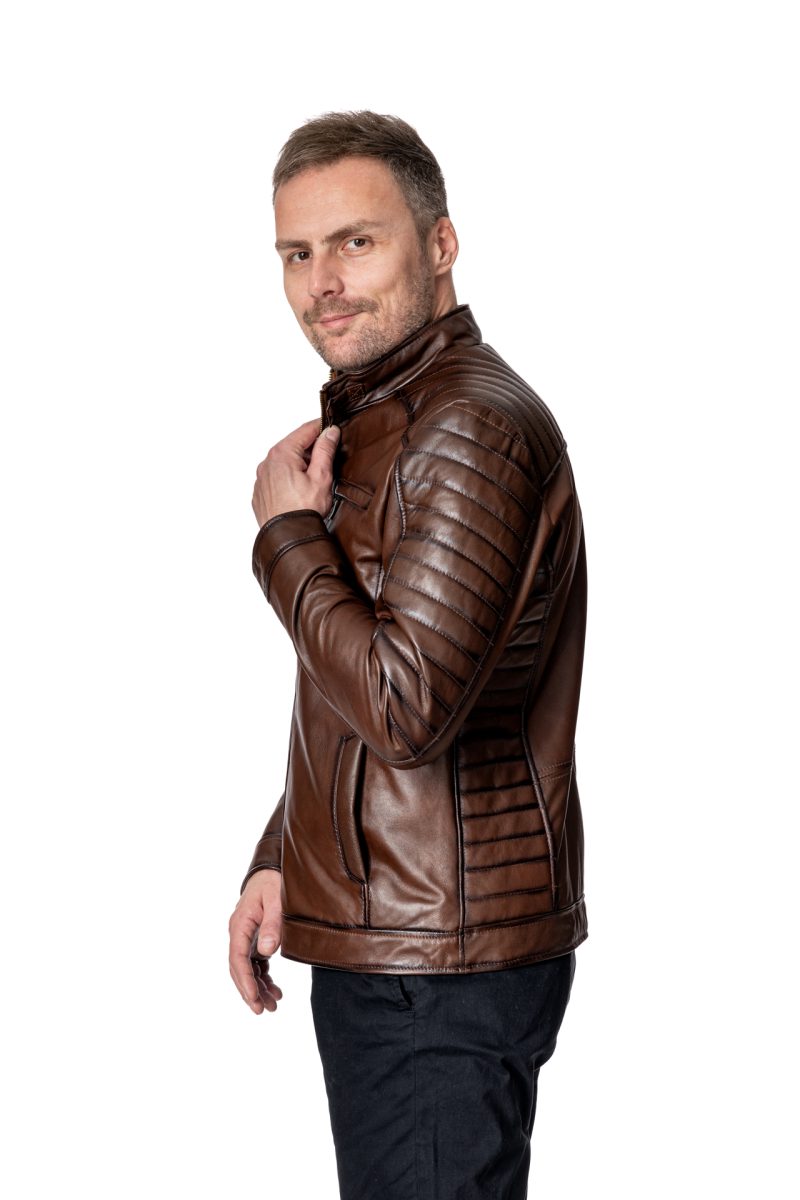 ΑΝΔΡΙΚΟ ΔΕΡΜΑΤΙΝΟ BIKER ΜΠΟΥΦΑΝ - Image 2