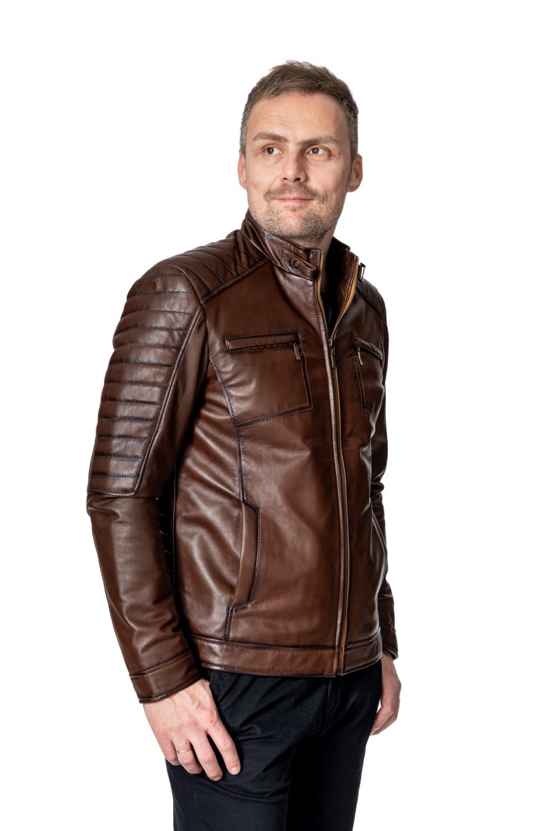 ΑΝΔΡΙΚΟ ΔΕΡΜΑΤΙΝΟ BIKER ΜΠΟΥΦΑΝ - Image 4